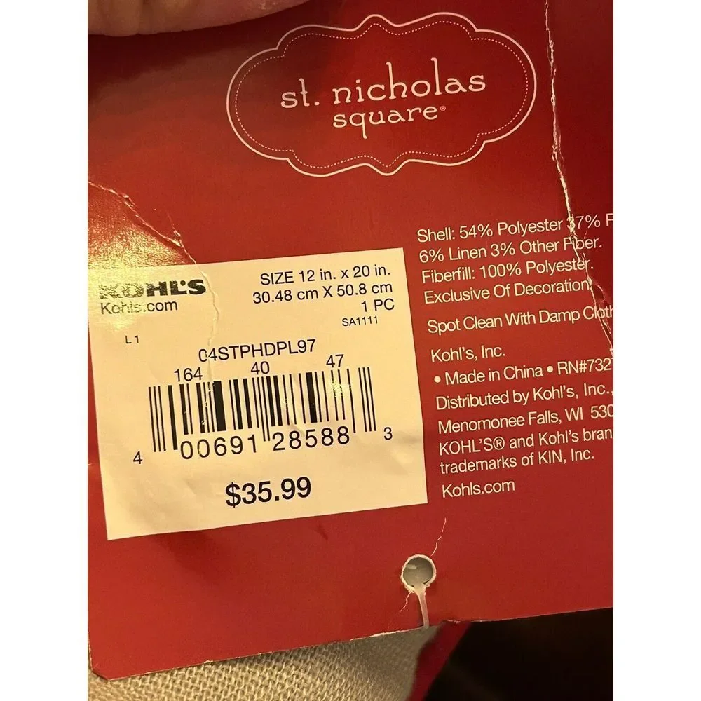 St Nicholas Square‎ Noel Throw Pillow Grey 12